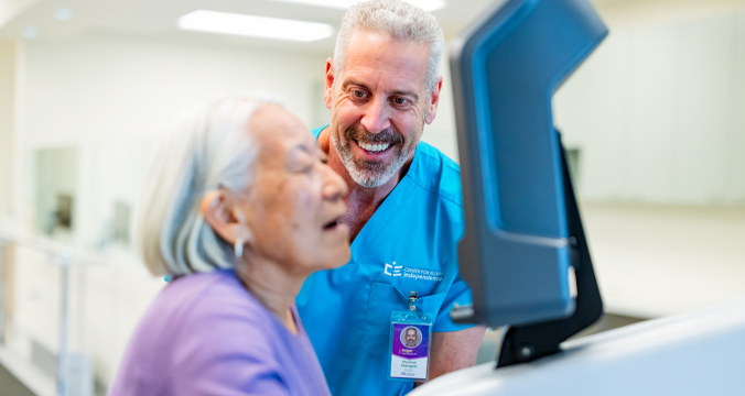 Patient Doing a Test with a Doctor